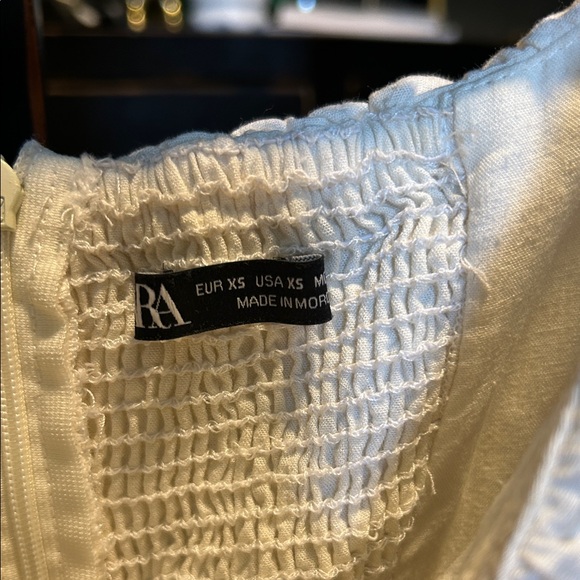 Zara White Ruffle Mini Dress - Picture 3 of 4